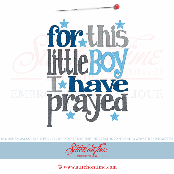 6169 Sayings : For This Little Boy I Have Prayed 5x7