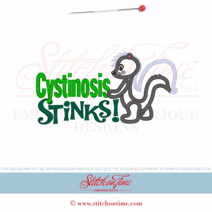 6198 Sayings : Cystinosis STINKS Applique 5x7