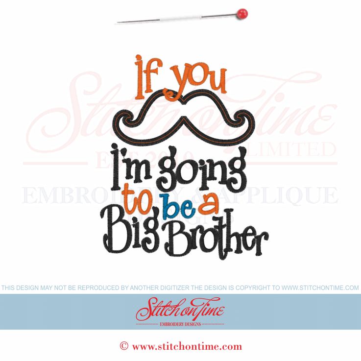 6208 Sayings : Going To Be A Big Brother Applique 5x7