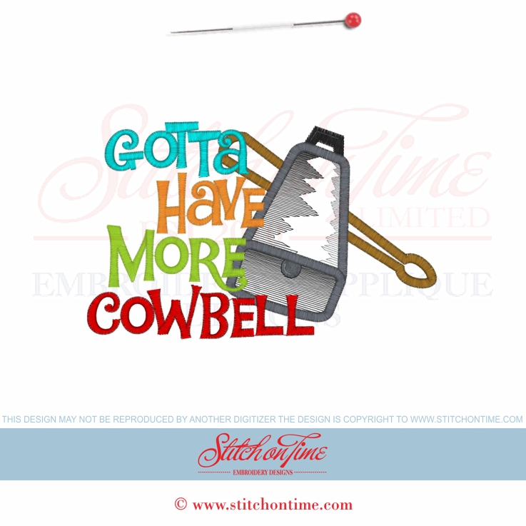 6231 Sayings : Gotta Have More Cowbell Applique 5x7