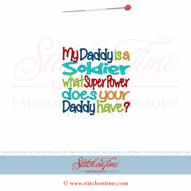 6267 Sayings : My Daddy Is A Soldier 4x4