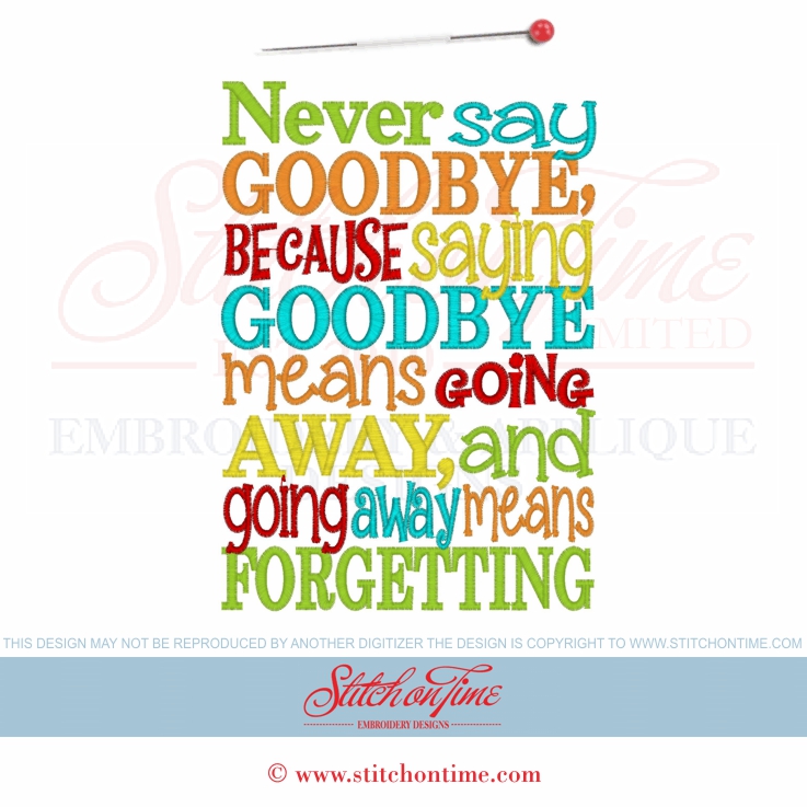 6325 Sayings : Never Say Goodbye 5x7
