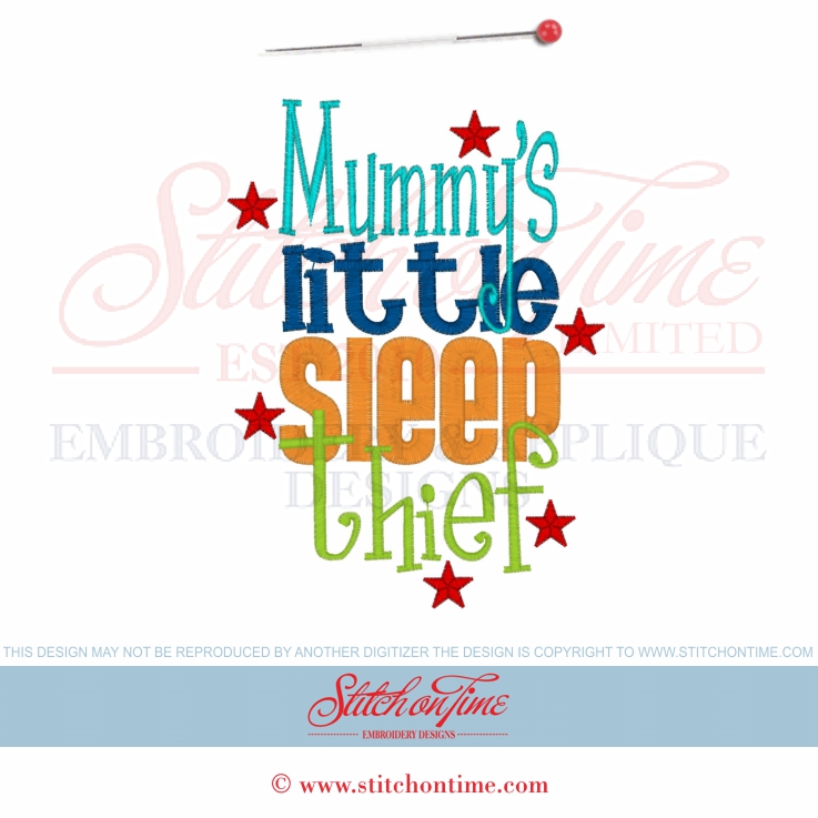 6346 Sayings : Mummy's Little Sleep Thief 5x7