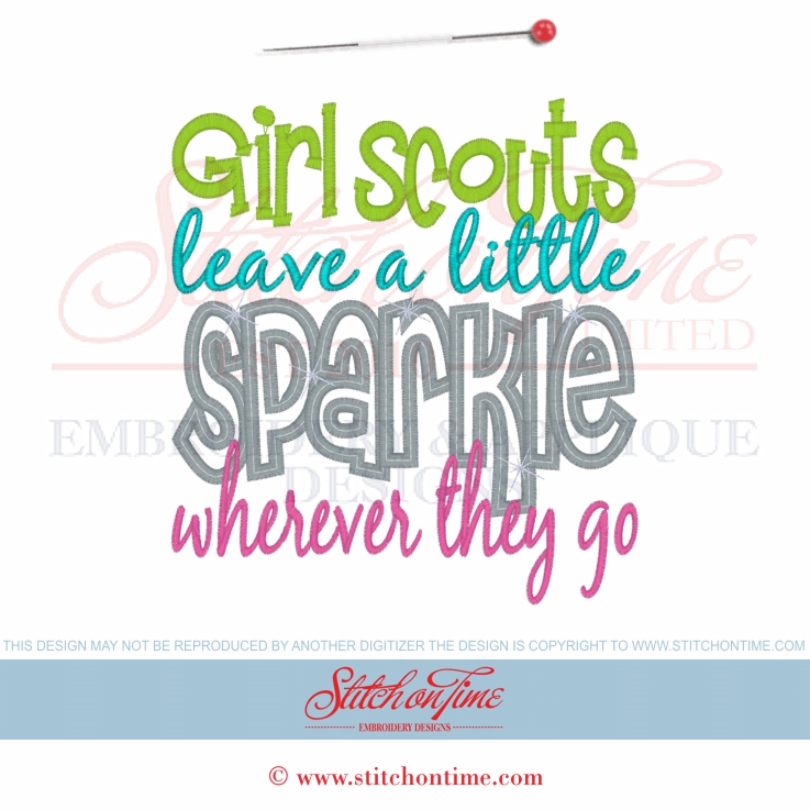 6405 Sayings : Girl Scouts Sparkle Applique 2 Hoop Sizes
