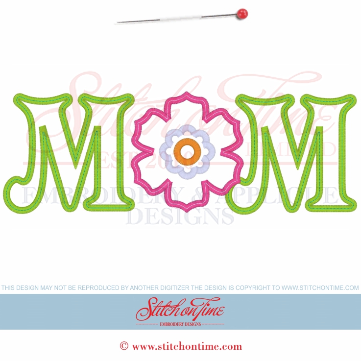 6429 Sayings : Mom Applique 2 Sizes