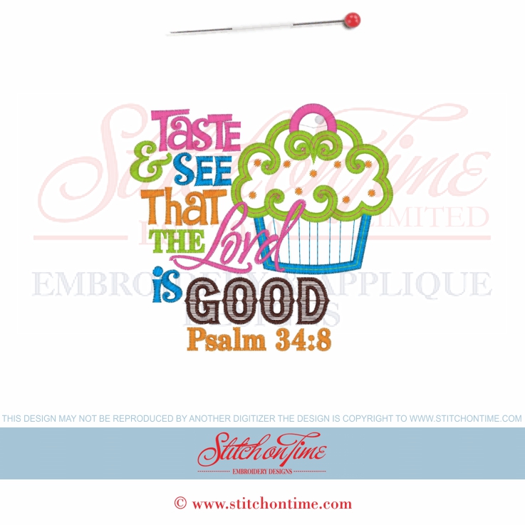 6455 Sayings : Taste & See That The Lord is Good Applique 5x7