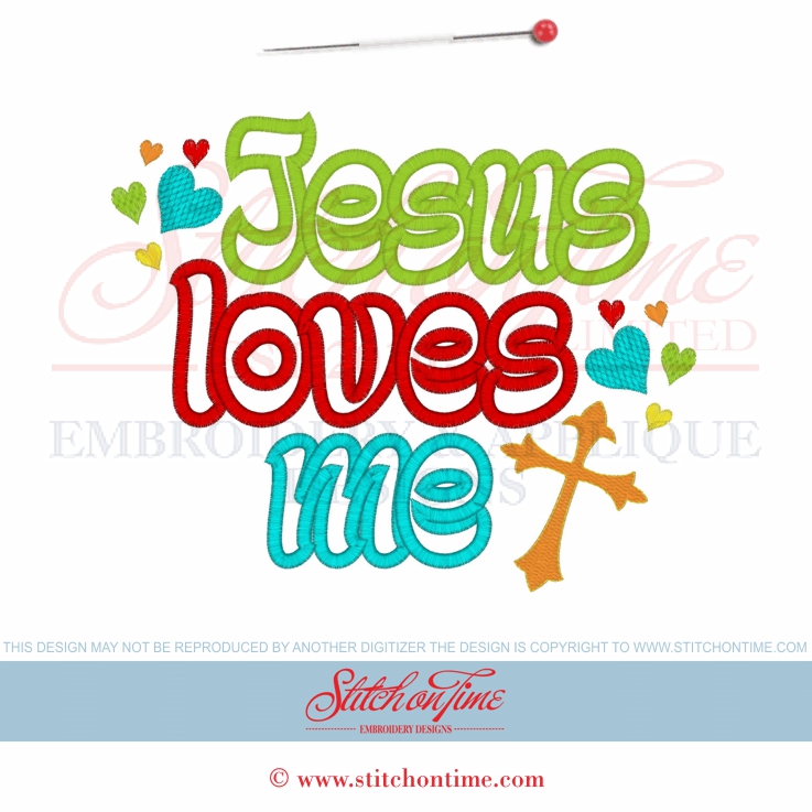 6538 Sayings : Jesus Loves Me Applique 5x7 6x10