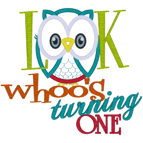 Sayings (A658) Owl Look Whoo Applique 5x7