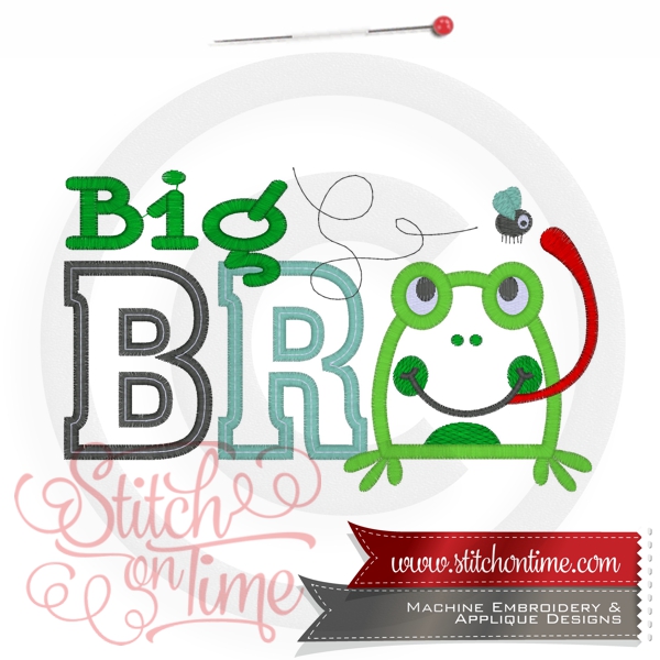 6711 Sayings : Big Bro Frog Applique 5x7