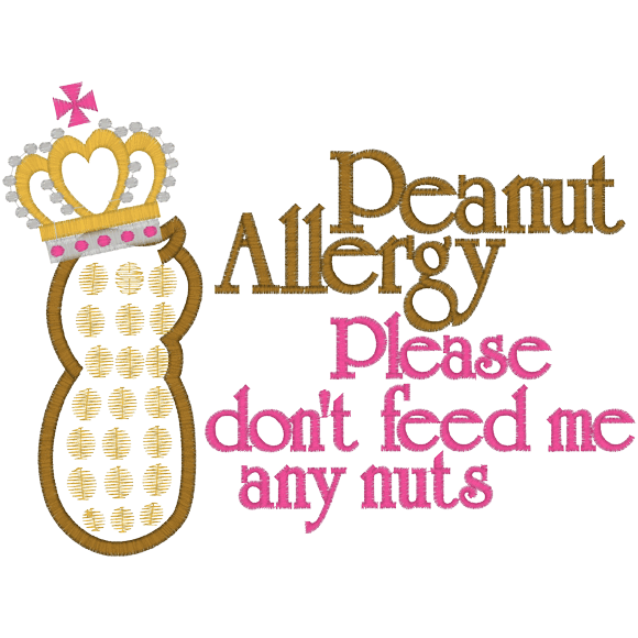 Sayings (A674) Peanut Allergy Applique 5x7