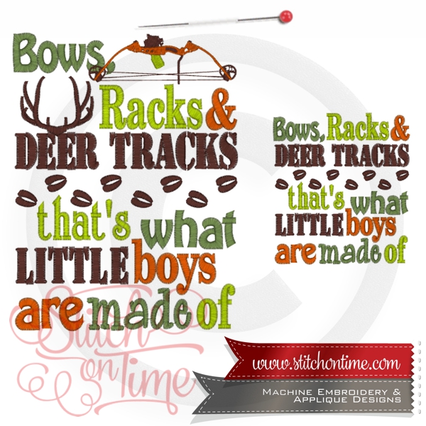 6732 Sayings : Bows, Racks & Deer Tracks 2 Hoop Sizes