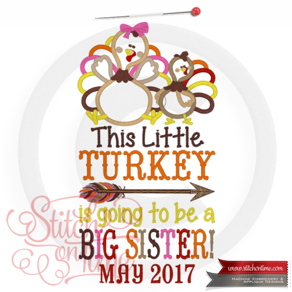 6775 Sayings : This Little Turkey Applique MTO
