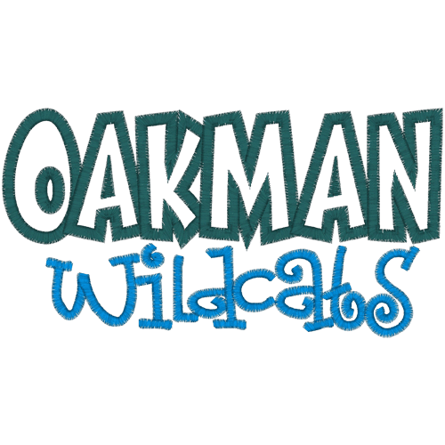 Sayings (A845) Oakman Wildcats Applique 5x7