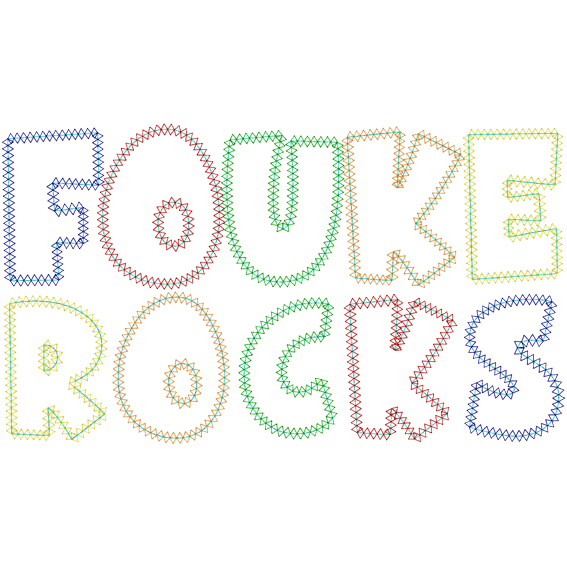 Sayings (A898) FOUKE ROCKS  Applique 5x7