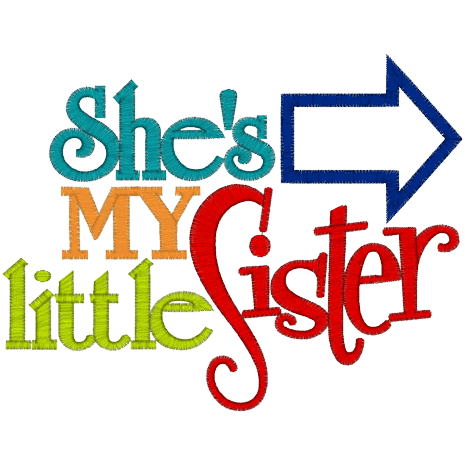 Sayings (A960) Little Sister Applique 5x7