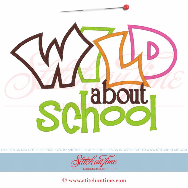 57 School : Wild About School Applique 6x10