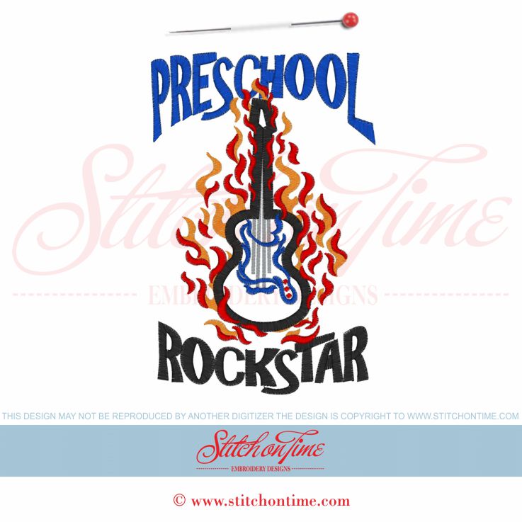 84 School : Preschool Rockstar Applique 5x7