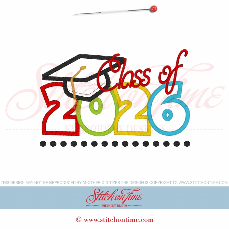 95 School : Class of 2026 Applique 5x7