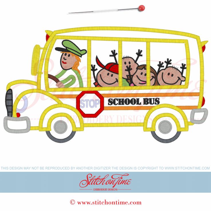 28 School Bus : School Bus Applique 6x10