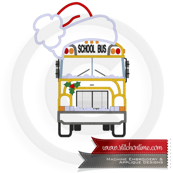 30 School Bus : Xmas / Christmas School Bus Applique