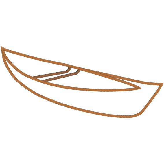 Silver Birch (A8) Canoe Applique 5x7