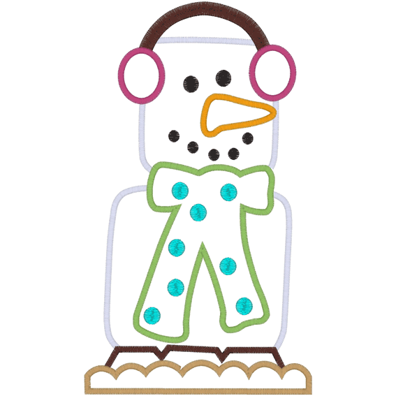 Smores (A7) Snowman Applique 5x7