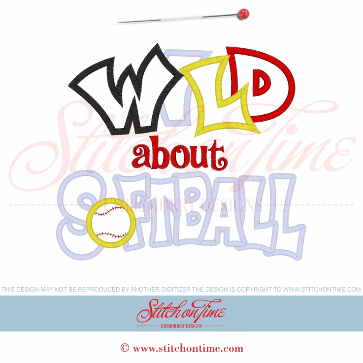 26 Softball : Wild About Softball Applique 6x10