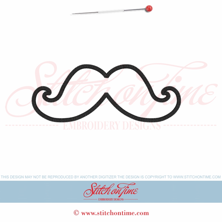8 Stache : Moustache Applique 5x7