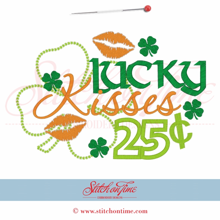 57 St Patrick : Lucky Kisses Applique 6x10