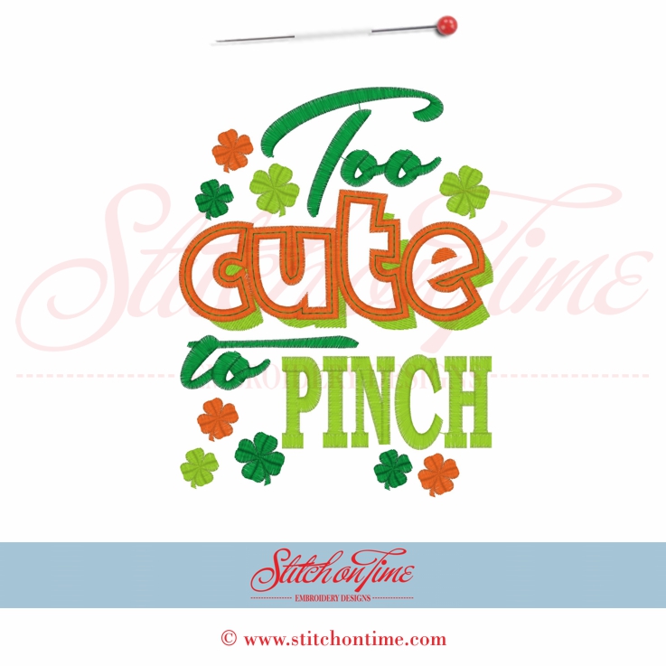 66 St Patrick : Too Cute To Pinch Applique 5x7