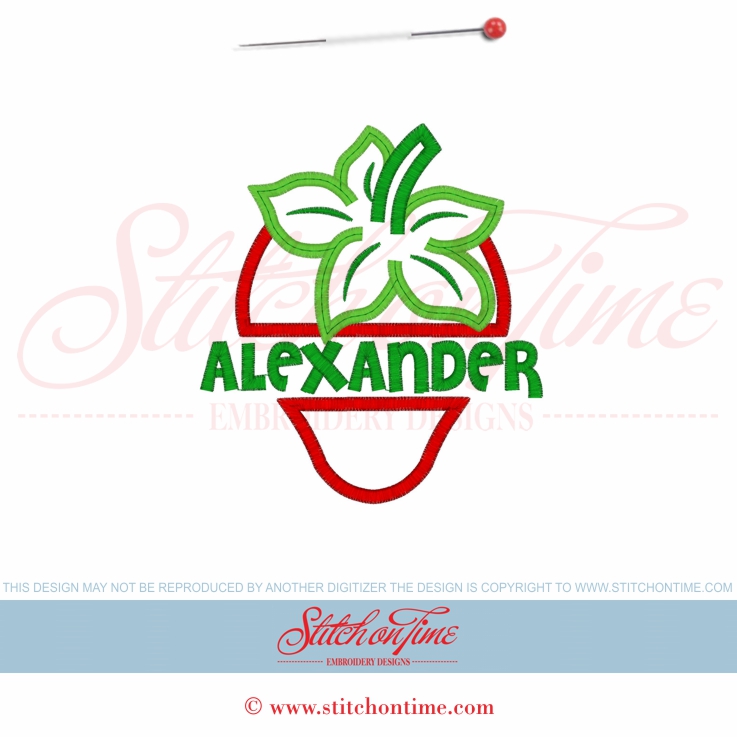 1 Strawberry Monogram : Made To Order Applique 5x7