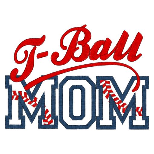 T-Ball (1) T-Ball Mom Applique 5x7