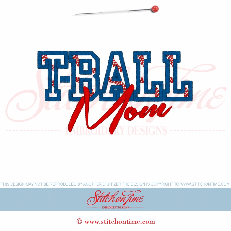 22 T-Ball : T-Ball Mom Applique 5x7