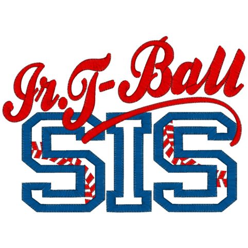 T-Ball (5) Jr.T-Ball Sis Applique 5x7