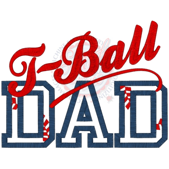T-Ball (9) T-Ball Dad Applique 6x10