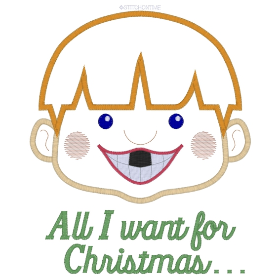 Teeth (4) All I Want For Christmas Applique 6x10