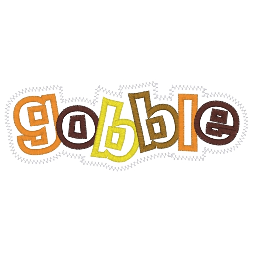 Thanksgiving (16) Gobble Applique 5x7