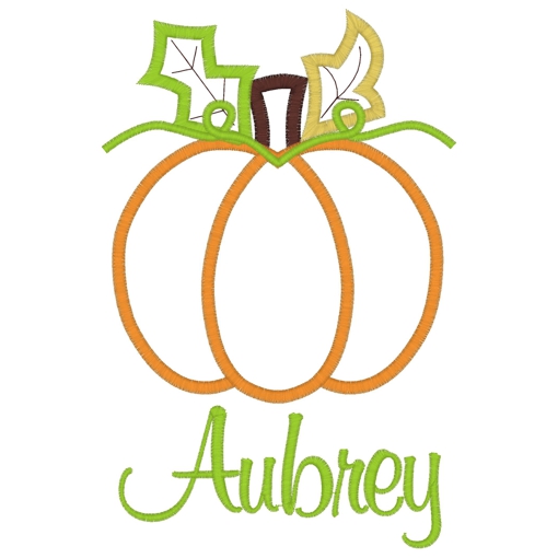 Thanksgiving (23) Pumpkin Aubrey Applique 5x7