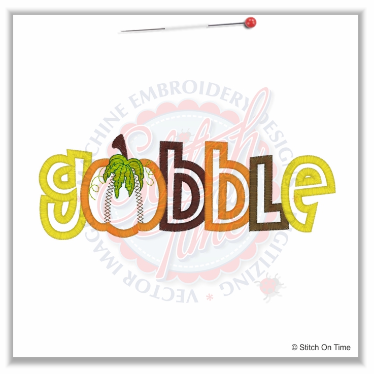 25 Thanksgiving : Gobble Applique 5x7