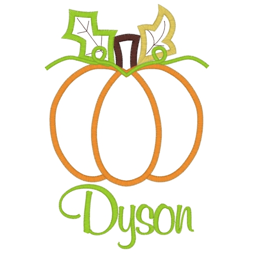 Thanksgiving (6) Pumpkin Dyson Applique 5x7