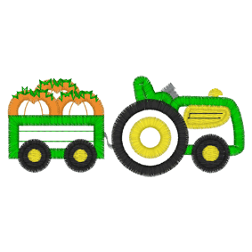 Tractors (A30) Pumpkin Tractor Applique 4x4