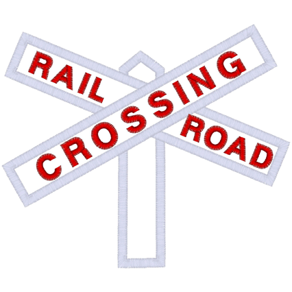 Trains (A18) Railroad Crossing Applique 5x7