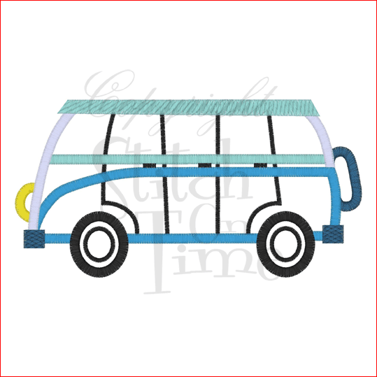 Transport (1) VW Camper Van Applique 5x7
