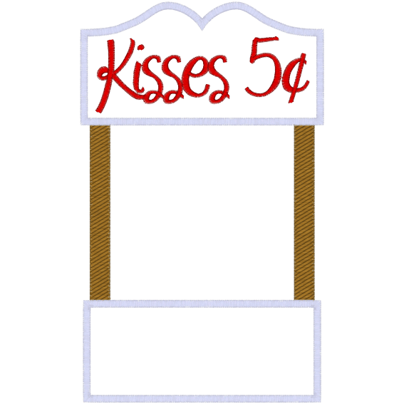 Valentine (A103) Kissing Booth Applique 6x10