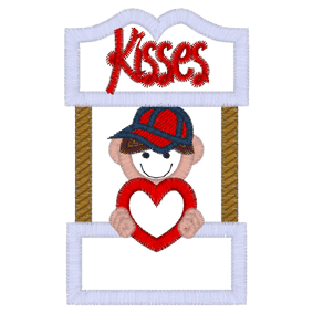 Valentine (A126) Kissing Booth Applique 4x4
