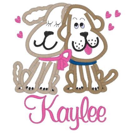 Valentine (209) Dogs In Love Kaylee Applique 5x7