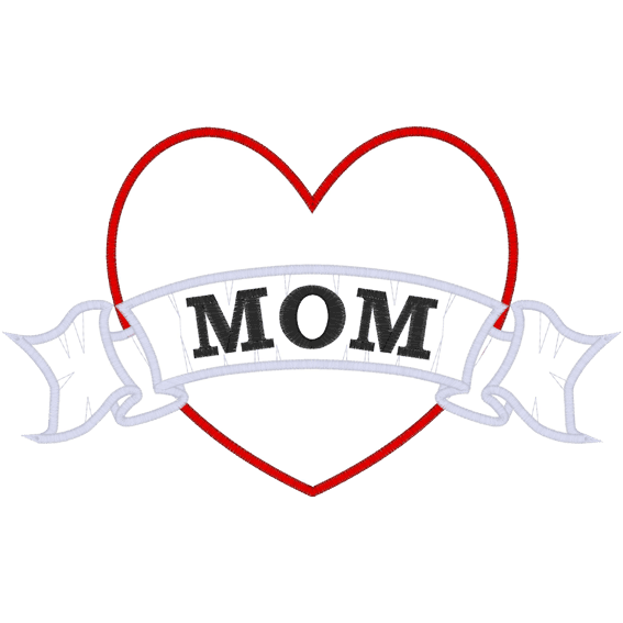 Valentine (A25) Mom Heart Applique 5x7