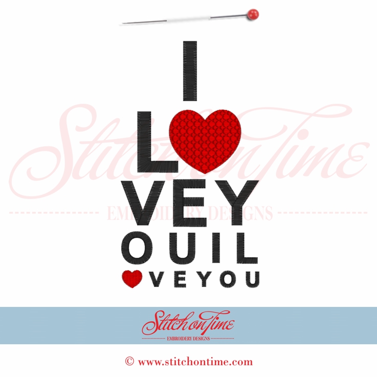 364 Valentine : I Love You Eye Chart 5x7