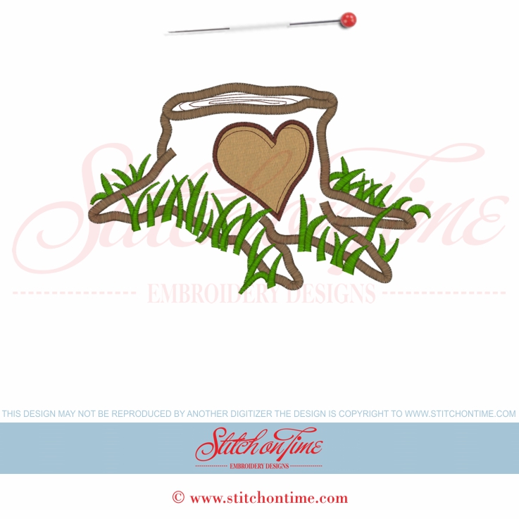 368 Valentine : Tree Trunk With Carved Heart Add Your Own Initia