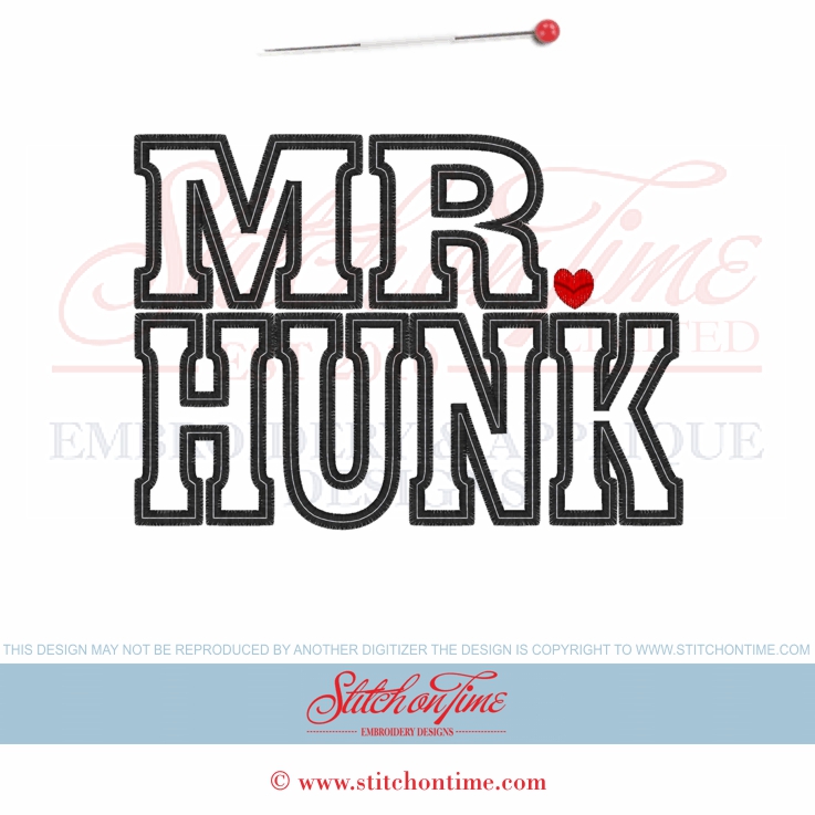 516 Valentine : Mr Hunk Applique 5x7